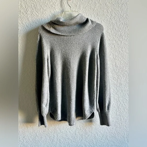 Tahari  |  Light Grey Turtleneck Sweater - Picture 2 of 2